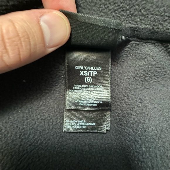 Girls The North Face Fleece Jacket 6x Charcoal Grey Black Silver - Picture 7 of 8